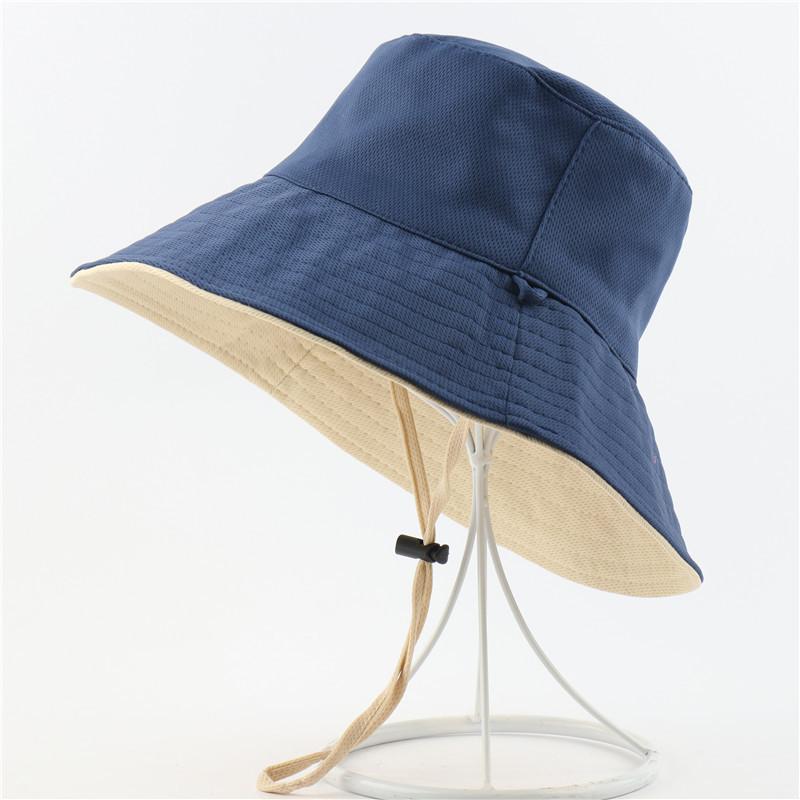 Chapeau de pêcheur version coréenne 2025 chapeau de soleil à large bord double face pour hommes et femmes couleur unie chapeau de visage protection UV