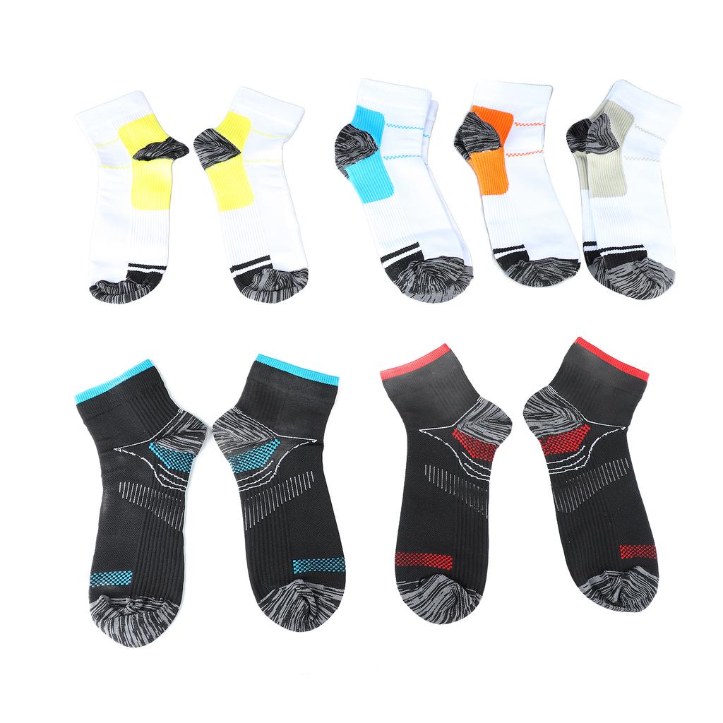 6 Pairs Short Sports Socks Sweat Absorption Breathable High Elasticity Compression Socks for Men Women Color Mixed Free