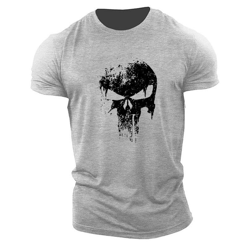 Summer Sports Loose Large Size Cotton Short Sleeve Men'S Training Running Muscle Simple Casual Fitness Short Sleeve T-Shirt