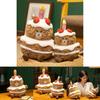 Adorable Cake Bear Plush Toy For Girls Soft Short Plush Stuffed Animal Doll Gift
