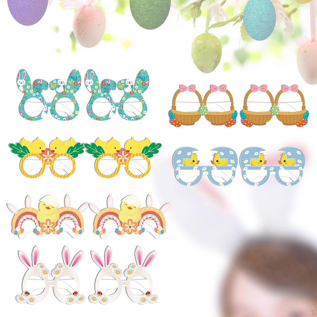 Cute Easter Egg Eyeglasses Photo Props Theme Bunny Carrot Glasses for Birthday Parties