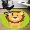 1pc Lion Chair Carpet for Office, Round Polyester Mat, Indoor Decor for Office, Easycare Fabric, Washable Non-slip Area Carpet