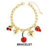Loveheart Strawberry Necklace Retro European Style Pitaya Chain Choker Cherry Bracelet  Spring