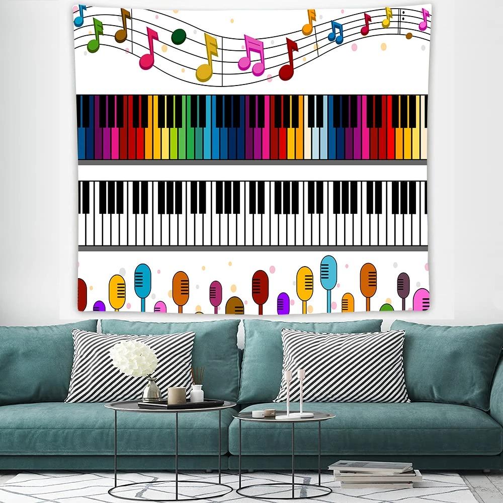 Living Room Bedroom Tapestry Creative Musical Note Pattern Fashion Home Decoration Tapestry