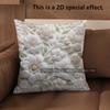 2D Blumengesticktes Muster Kissenbezüge für Zuhause Muster Kissenbezug Geeignet für Sofa Schlafzimmer Auto Kissenbezug