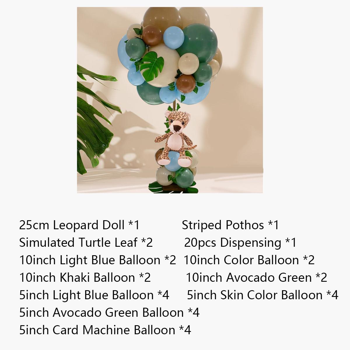 

29 шт., леопардовая кукла, воздушный шар, синий, зеленый, латексный шар, декор в виде лозы, детский набор для дня рождения, украшения для стола на тему животных джунглей