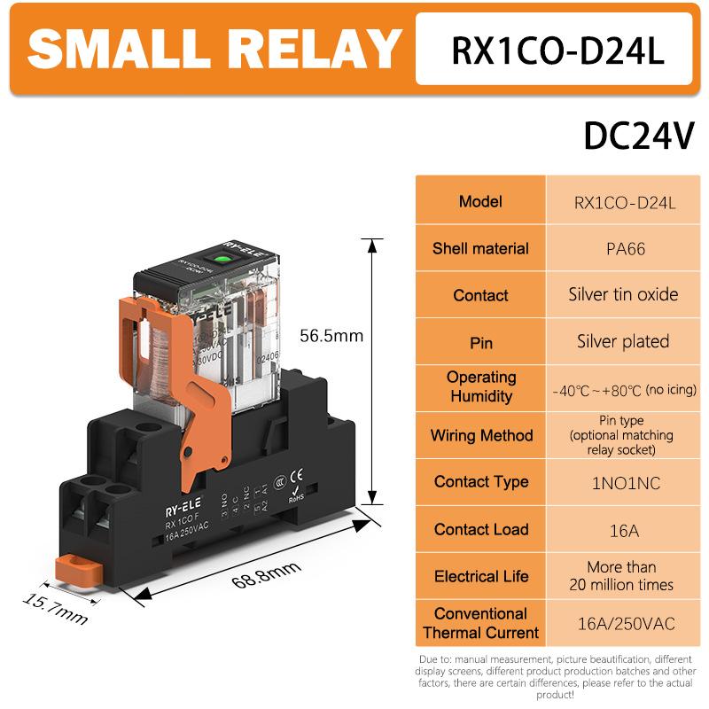 Ultra İnce Yüksek Güçlü Elektromanyetik Güç Rölesi 12A 24VDC/220VAC Bobin, PLC Kontrol Sistemi için DIN Ray Montajlı Endüstriyel Röle