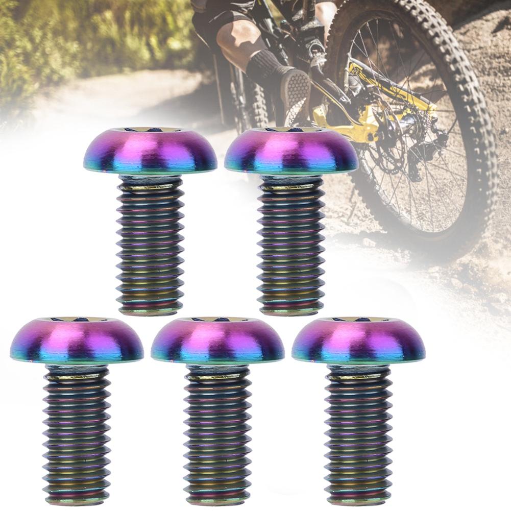 5pcs Celsius Pack Alloy M5*12 Water Bottle Cage M5*10 Disc Brake Screws(M5*10 Gold )