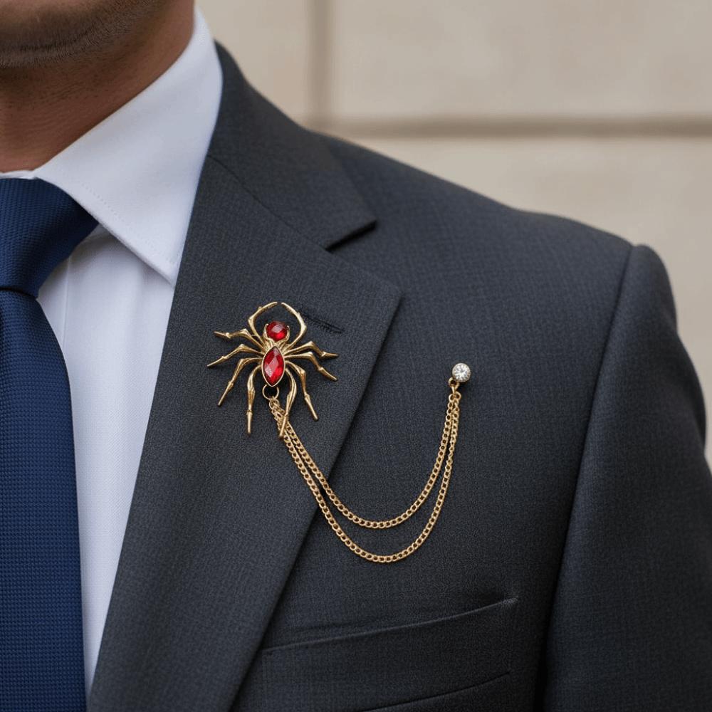 Fashion Versatile Spider Brooch Exaggerated Design Zircon Brooches  Shirt Collar