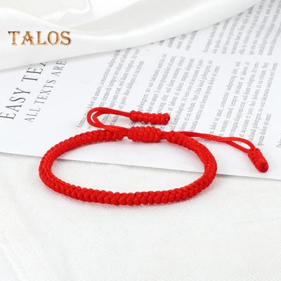 Unisex Hand Rope Verstelbare Handgemaakte Gevlochten Effen Kleur Dikke Anti-breuk Lichtgewicht Stapelbare Polsband Symbolische Kleuren voor Zegeningen Betekenisvol