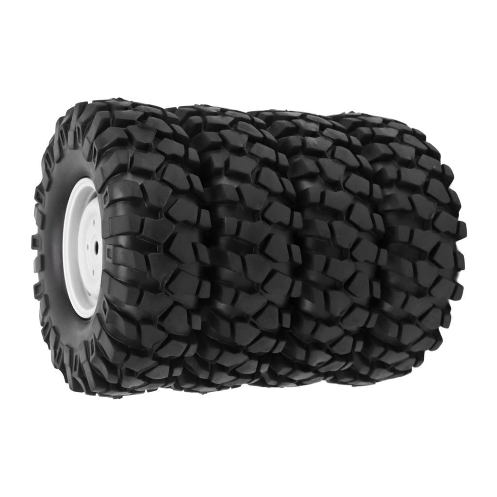 4PCS RC Off Road Vehicle Tires 1.9 Inch Universal Rubber RC Wheels and Tires for RC Off Road Vehicle Climbing Car White