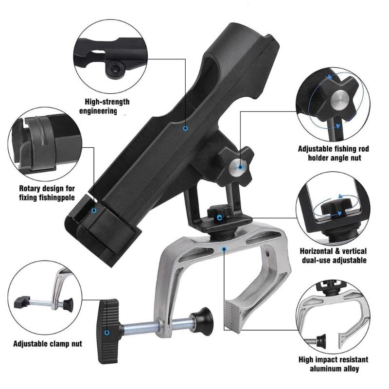Adjustable Boats Fishing Rod Holder Boats Rotatable Folding Fishing Rod Rack for Secure Angling Experience