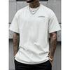 European Size 1pc Men's Oversized Drop Shoulder T-Shirt with Champagne Print - Loose Fit Short Sleeve Round Neck Tee