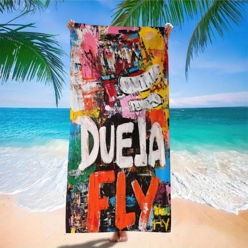 

1pc Oversized Microfiber Beach Scarf Towel Quick-Dry Lightweight Portable,Vibrant Abstract Art Bohemian Style for Summer Travel W40*H60(CM)