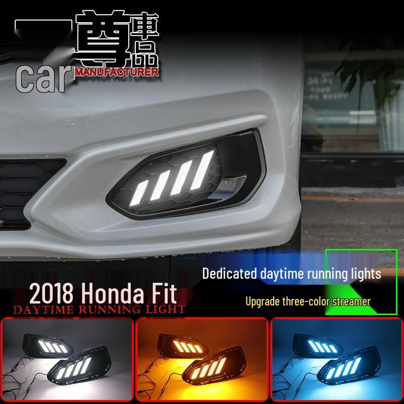 LED Daytime Running & Fog Lights for Honda Fit (2018-2020) - Front Bumper Decorative Modification.
