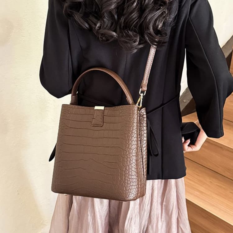 Vintage handheld bucket bag with single-shoulder crossbody women's bag