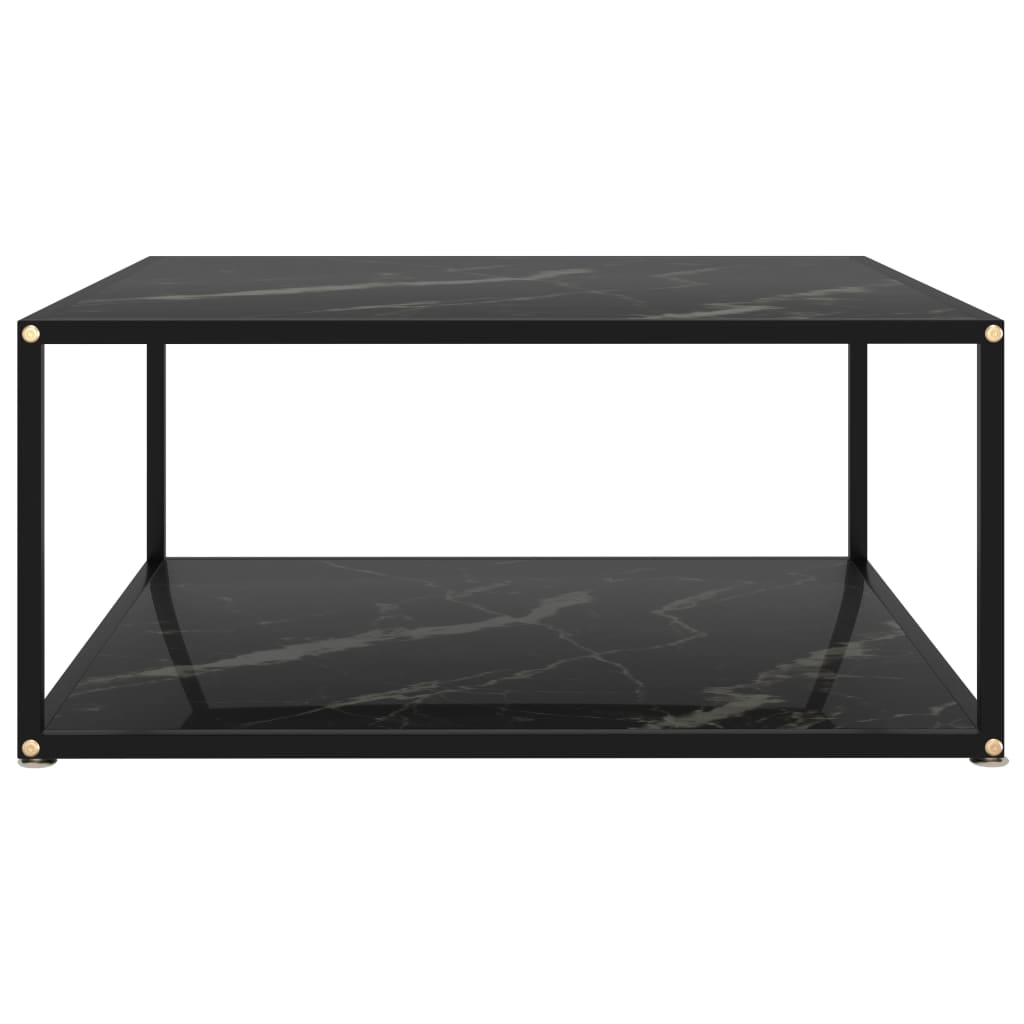 Coffee Table Black 80 X 80 X 35 Cm Tempered Glass