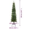 Artificial Christmas Tree with Stand Slim Design 240 cm PE