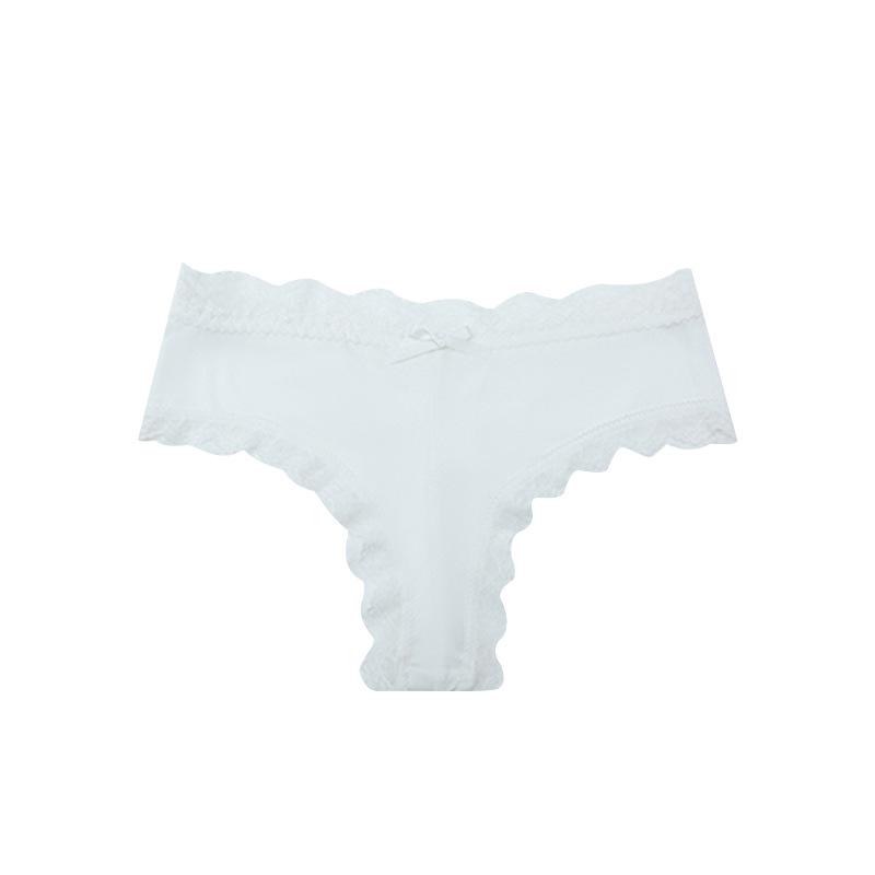 Women's High-Elastic Lace Panties - Sexy Mid-Waist, Soft Cotton Crotch, Plus Size, Breathable Briefs.