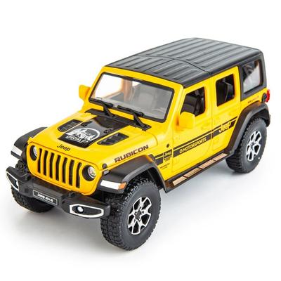 Jeep Wrangler Rubicon 1:22 Scale Die-cast Metal Alloy Pull-Back Car Model - Yellow (1 Piece)