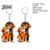 Durable Keychain for Backpack Baby Monkey Hugging Plush Toy Cute Animal Bag Fun Key Holder Charm Keys Bags Backpacks Accessory Gifts Friends Hanging