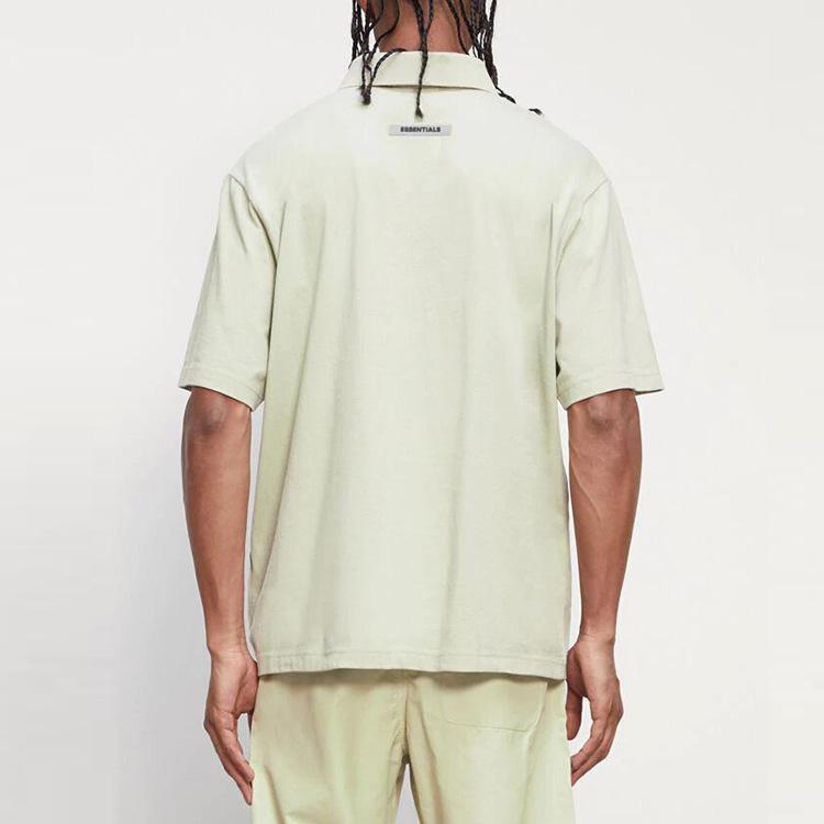 Fear of God Essentials Fall/Winter 2020 Printed Logo Straight-Cut Polo Shirt Unisex Tops Sage FOG-FW20-307