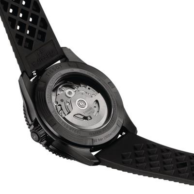 TISSOT Automatic Mechanical Movement 300 meter Water Resistance Unisex Watch 40mm Blue Dial Rubber Strap T120.807.37.041.00