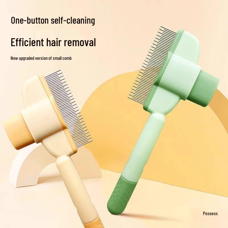 2025 Self-Cleaning Pet Comb: New Shedding & Detangling Rake with Dense Needles for Long Hair