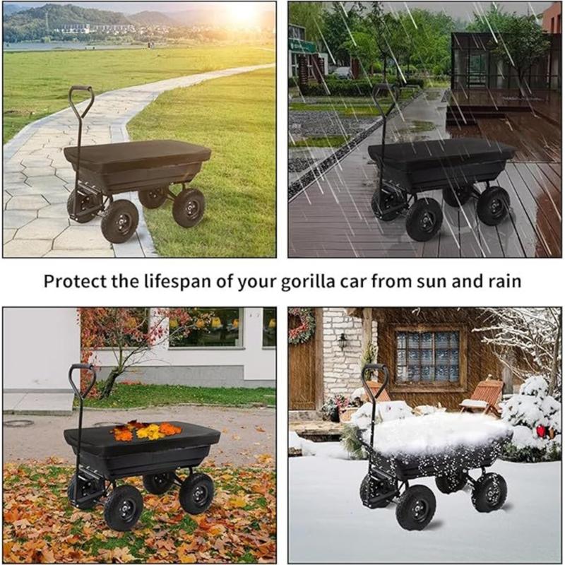 Durable 600D Oxford Waterproof Garden Cart Cover Shelter With Adjustable Drawstrings For Outdoor Beach And Home Use