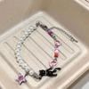 Vintage Pearls Bead Cats Face Charm Bracelet With Star Pendant Flexible Chain Pearls Charm Wrist Chain For Daily Wear