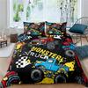 Monster Car King Queen Duvet Cover Cartoon Bedding Set For Boys Lovely Toy Truck Comforter Cover 2/3pcs Polyester Quilt Cover