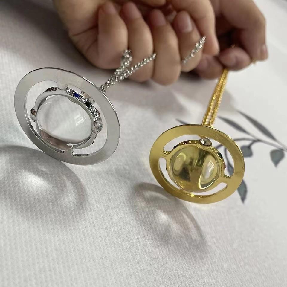Saturn Necklace Luxurious And Earring Set Crafted With Premium Alloy Materials