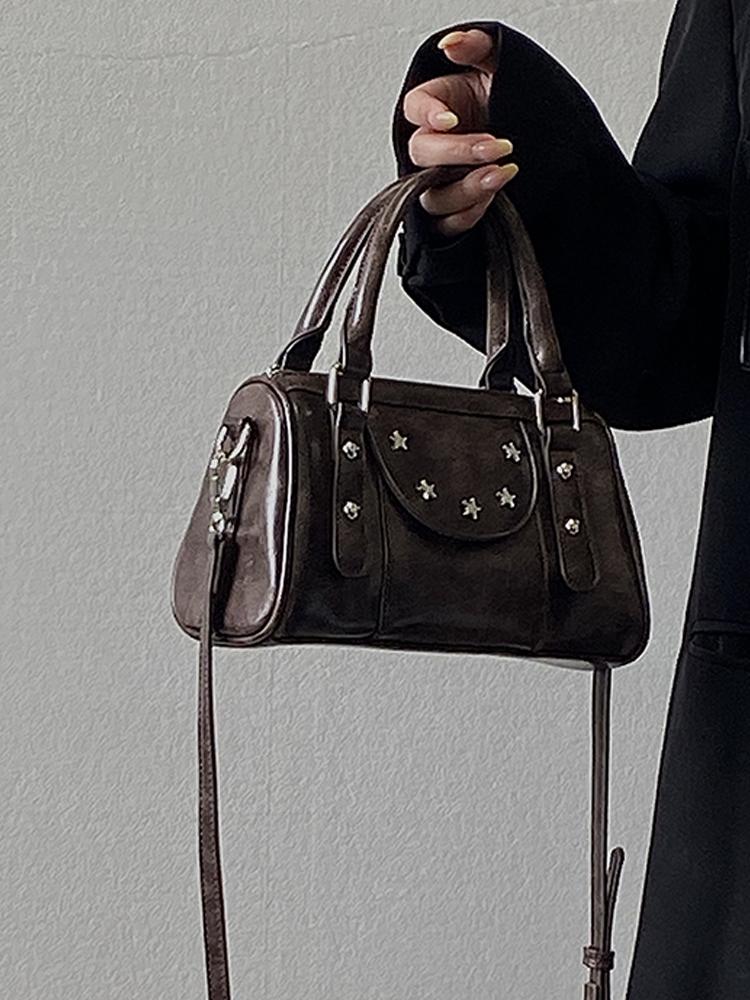 Retro Women's Handbag Autumn/Winter New Star Decorati One Shoulder Bags Korean Design Sense Versatile PU Crossbody Bag