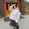 Autumn and Winter New Hooded Splicing Sleeves Loose Down Cotton Clothes Fashionable Thickened Warm Small Cotton Coat