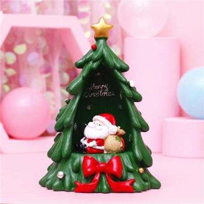 2025 Miniaturfiguren, schöne Mini-Weihnachtsbaum, Elch, Schneemann, Figur, Dekor, kompakte Miniaturstatue für Zuhause