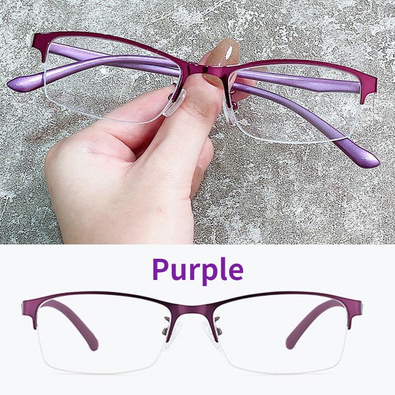 Myopia Glasses Women Blue Light Half Frame Computer Eyeglasses 2 PCS Female Ultralight Metal Square Nearsighted Eyewear 0 ~ -6.0