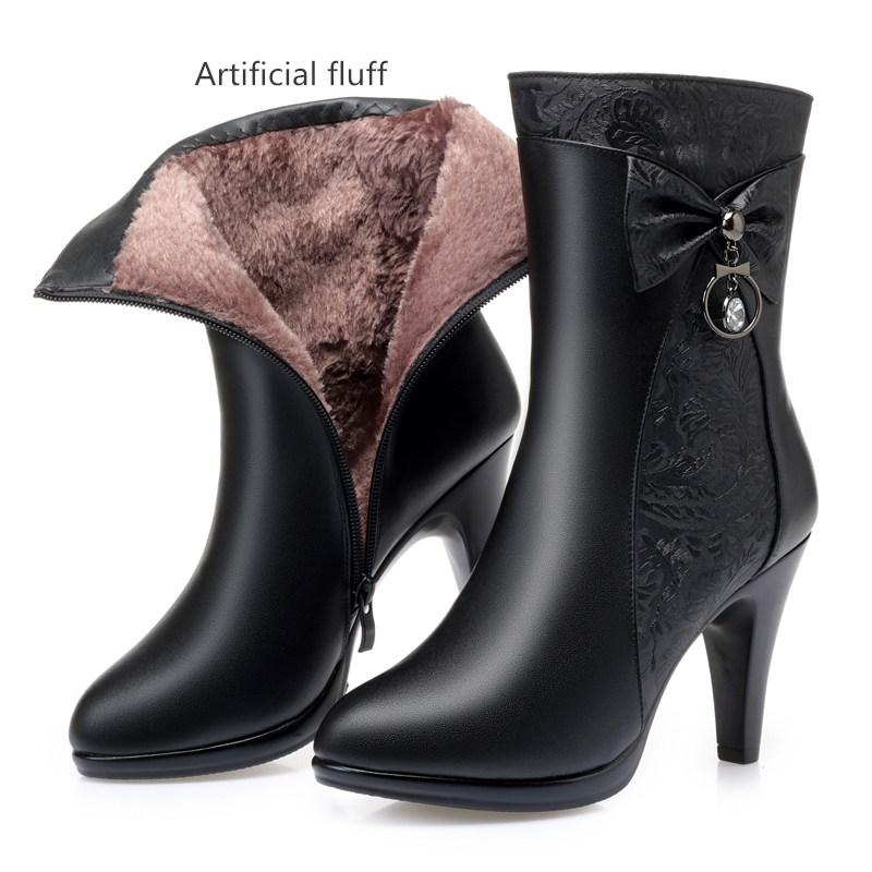 Cheap Women Boots High Heel Genuine Leather Stiletto Women Winter Boots