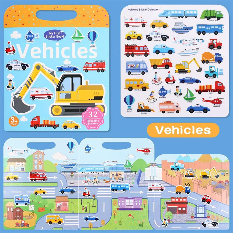 Reusable Sticker Book For Toddlers, Waterproof Sticker Books, Quiet Diy Activity For Kids, Fun & Educational Learning Toy