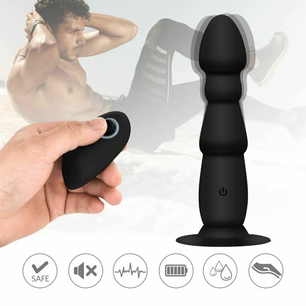 Black  Butt Plug Dildo Remote Prostate Massager Anal Prostate Stimulators