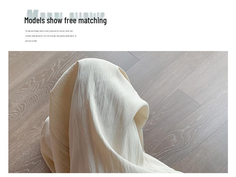 Women's High-Waist Japanese-Style Pleated Wide-Leg Pants - Lightweight, Loose Fit, Slimming, Sun Protection