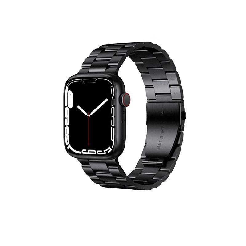 Universal Three-Bead Stainless Steel Watch Band for Apple, Huawei GT5, Smart, and Xiaomi iWatch