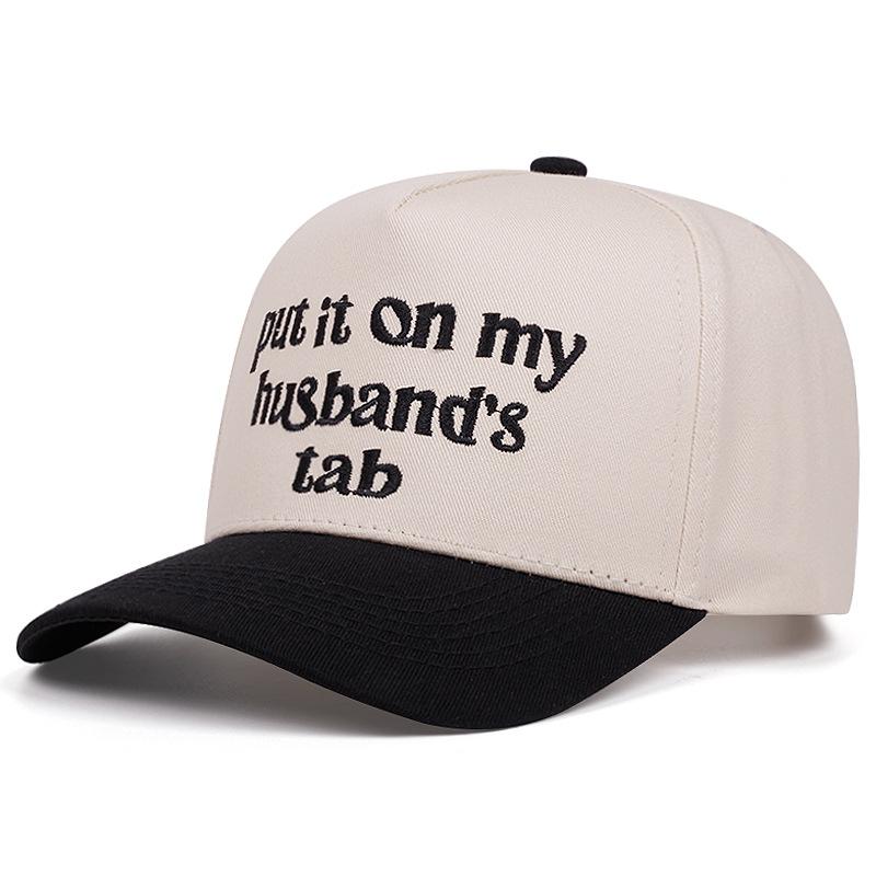 Put It On My Husband'S Tab Embroidered Stitching Baseball Cap Outdoor Cap Summer Shade