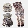 Ice Silk Cycling Hat & Face Set with Arm Sleeves for Outdoor Sports Gaiter Bandana Checkered Pattern