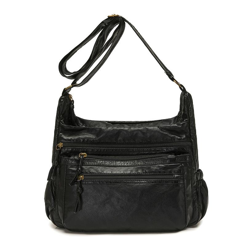 Borsa a tracolla da pendolare multi-tasche ad alta capacità in PU da donna, portatile