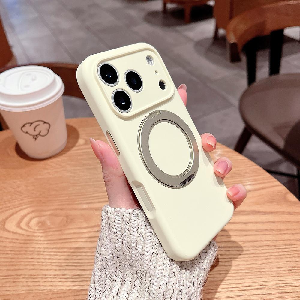 Liquid Silicone Magnetic Stand Holder Phone Case For iPhone 17 Air 17Pro 17 Pro Max For Magsafe Wireless Charging Cover