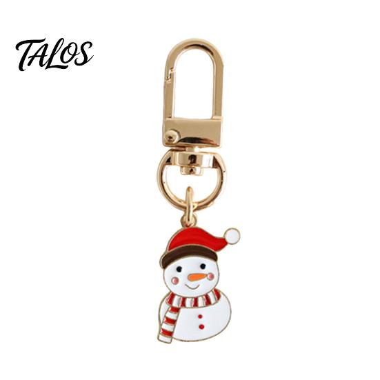 Christmas Party Keychain Cartoon Keychain, Enamel Santa Snowman Elk Snowflake Bag Charm, Holiday Decoration Xmas Theme Pendant for Backpacks Handbags