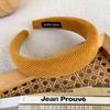 New Pumpkin Color Headband Velvet Sponge Wide Hair Band for Woman Girl Elegant  Hair Hoop Autumn/Winter Fashion Hair Accessories