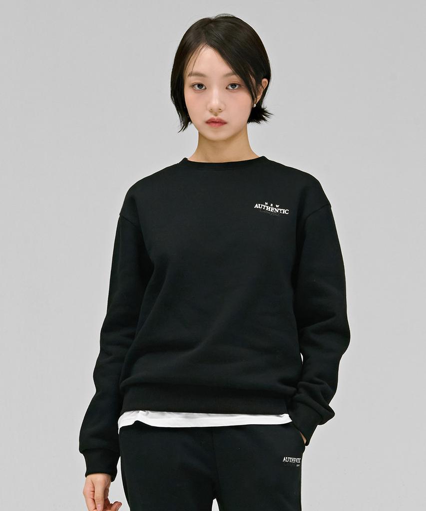 CHASECULT Unisex Essential Lettering Fleece-Lined Sweatshirt - Black