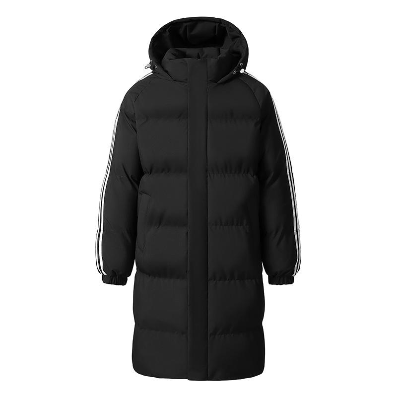 Winter new men's and women's medium and long cotton-padded clothes sports and leisure hooded thickened warm trendy jackets men