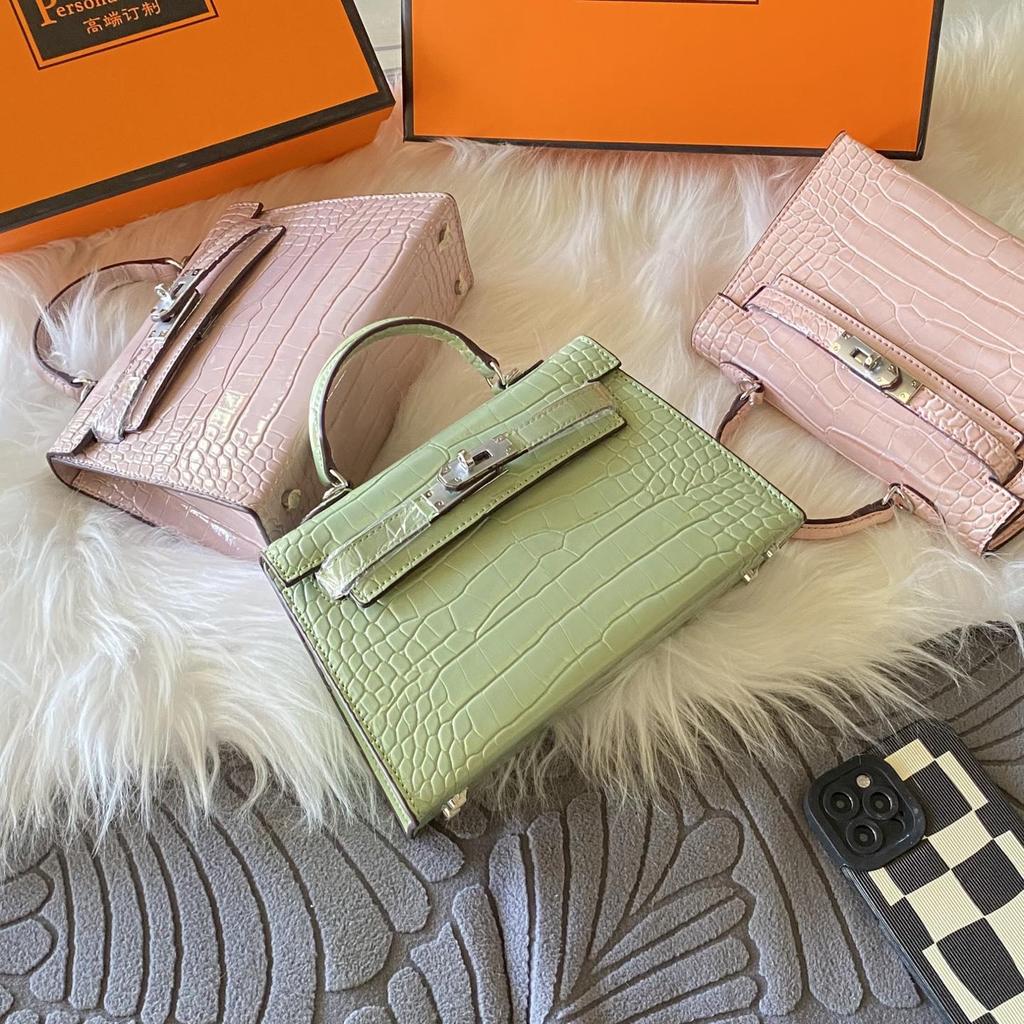 Europese & Amerikaanse Retro Krokodillenpatroon Kelly Enkelbandige Crossbody Tas: High-End, Modieuze, Lichte Luxe Handtas voor Dames